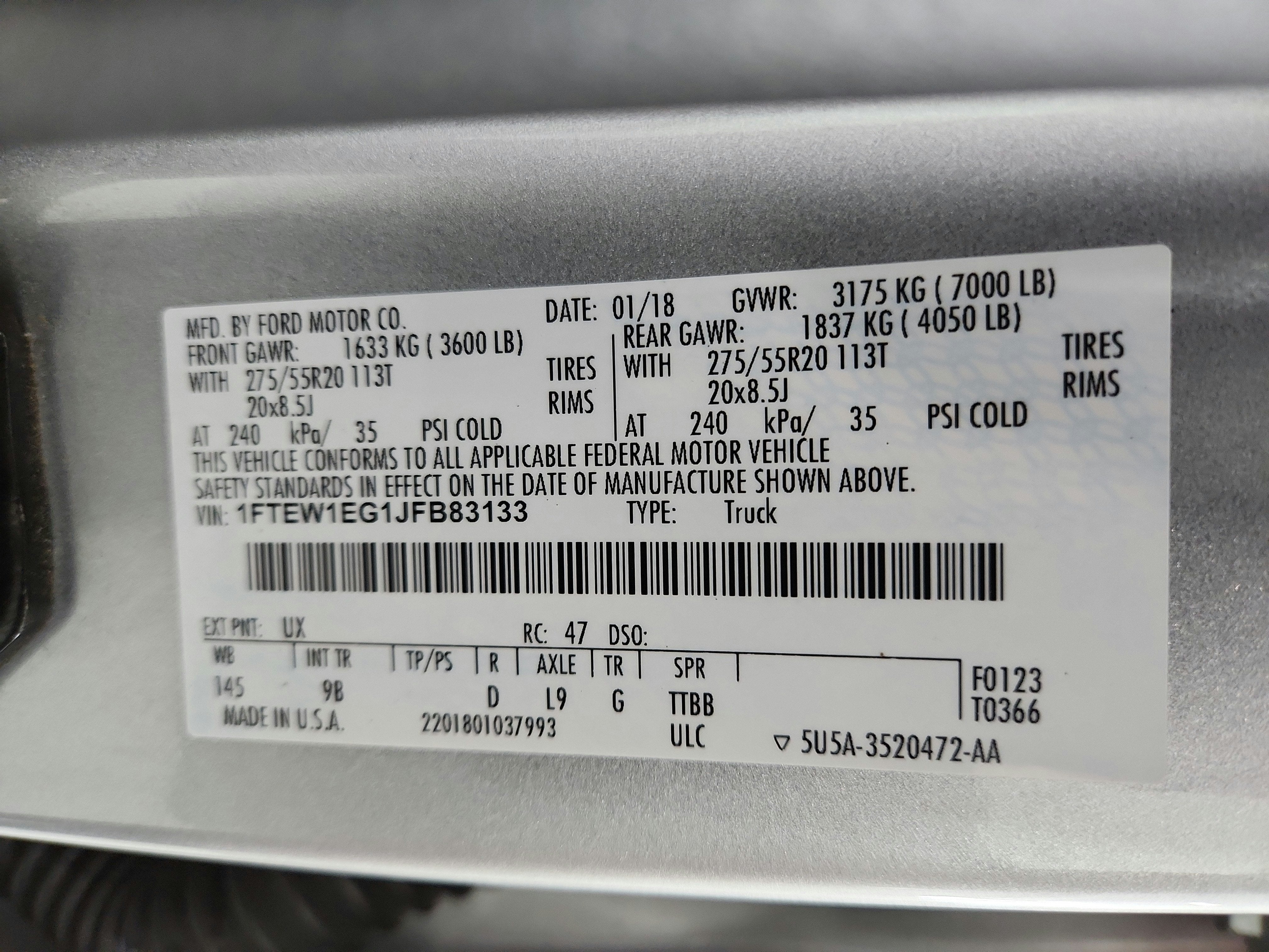 2018 Ford F-150 Platinum