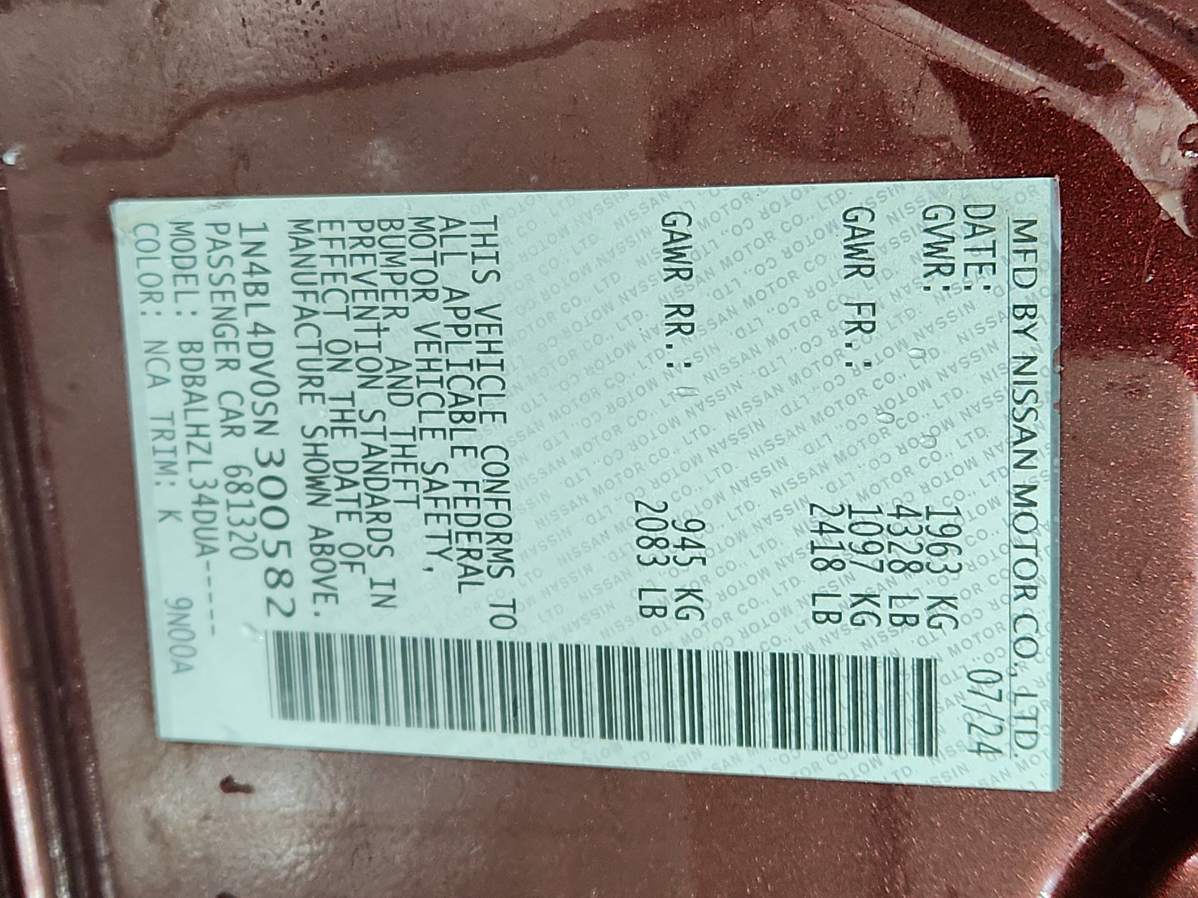 2025 Nissan Altima SV