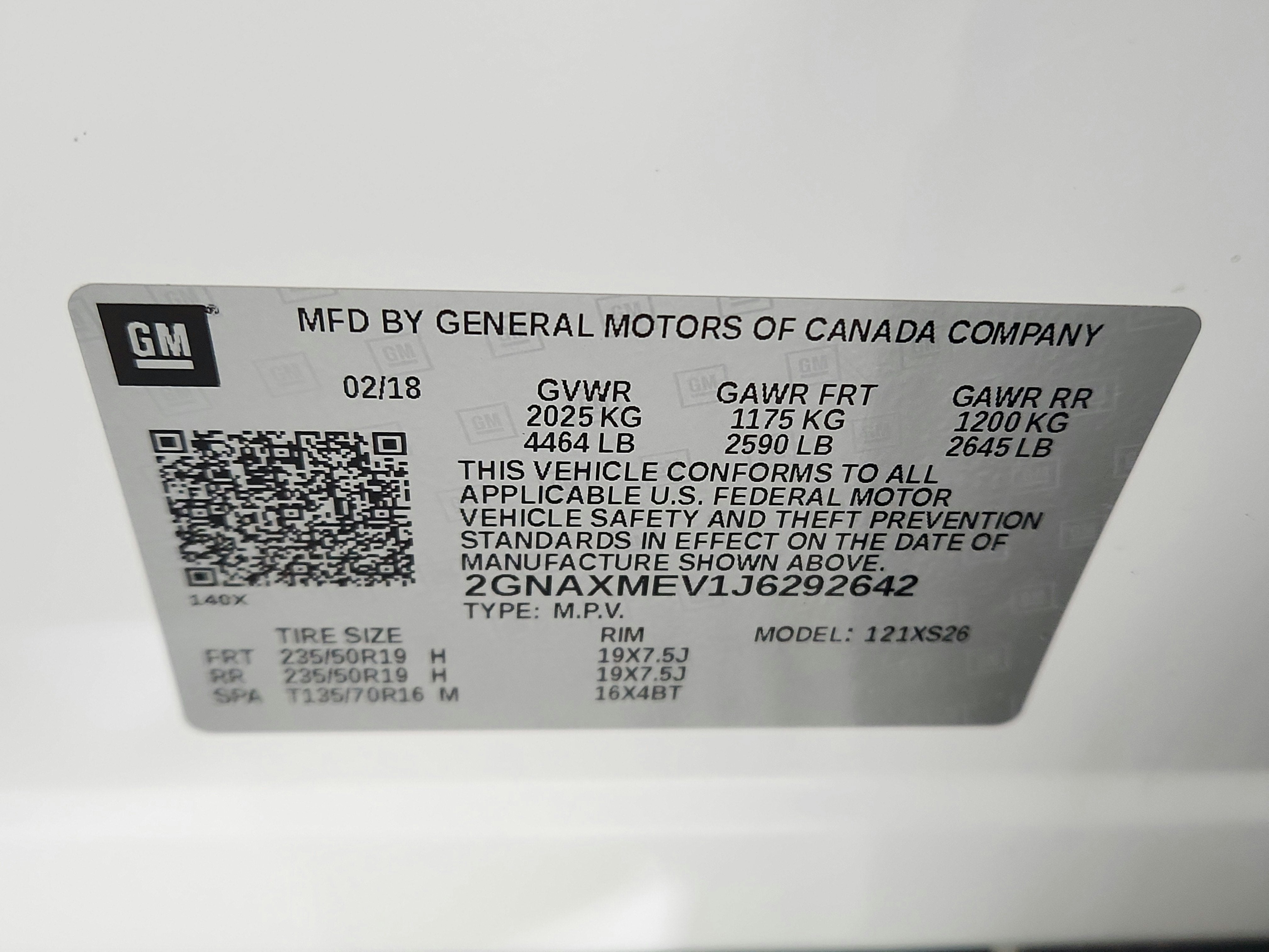 2018 Chevrolet Equinox FWD 4dr Premier w/1LZ