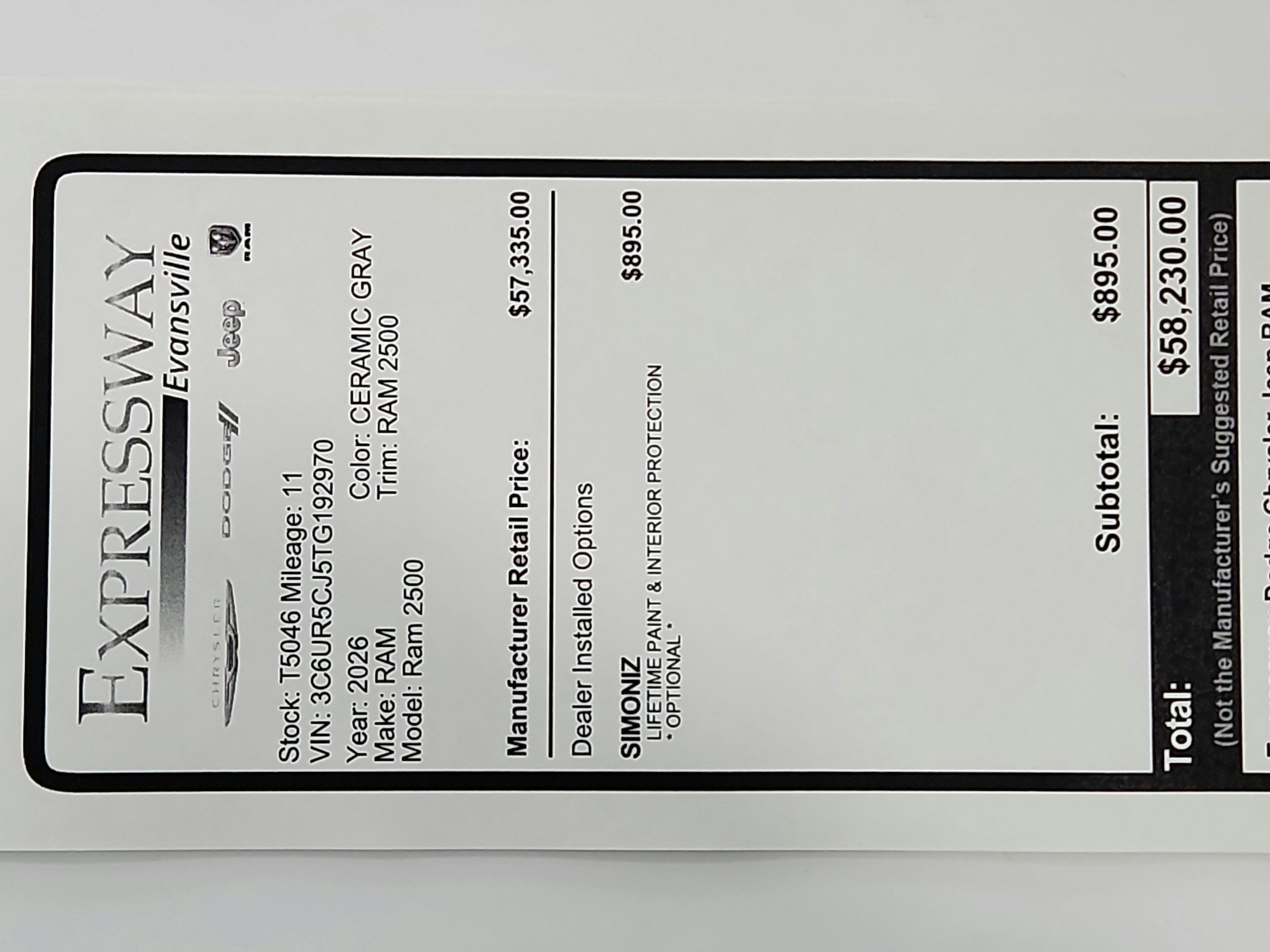 2026 RAM 2500 Tradesman